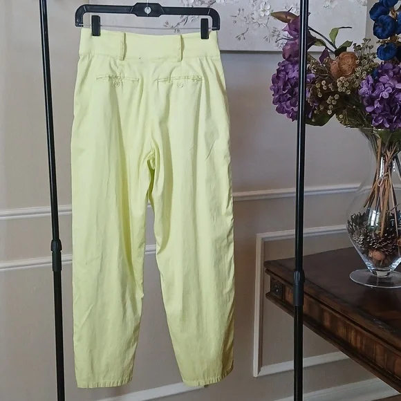 Lime High Waisted Cotton Pleated Pants By Forever 21. Size S - Picture 12 of 17